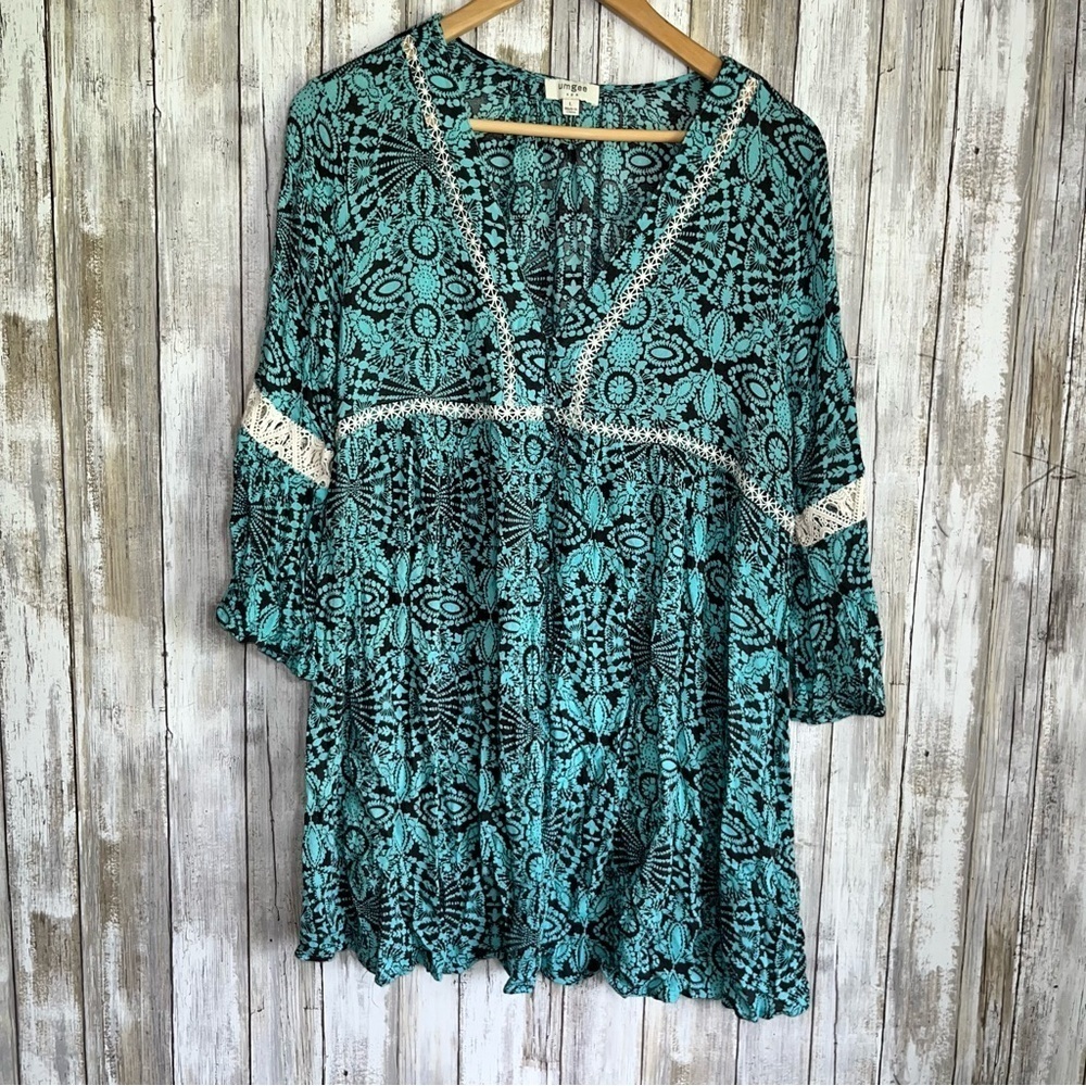 Umgee Mint Lace Tunic